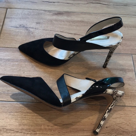 Louise et Cie | Shoes | Louise Et Cie Black Suede And Snakeskin Heels ...